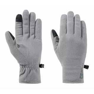 Rękawiczki - Rękawice polarowe Jack Wolfskin REAL STUFF GLOVE slate grey - L - grafika 1