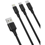 Kable USB - Kabel Ładowarka 3w1 do Typ C / Micro Usb / Iphone - miniaturka - grafika 1