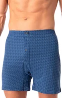 Majtki damskie - Luźne bokserki w rytmiczny wzór MXC 813, Kolor granatowy-wzór, Rozmiar M, Key - Primodo.com - miniaturka - grafika 1