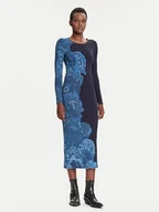 Sukienki - Desigual Sukienka codzienna Limbani 25WWVK31 Granatowy Slim Fit - miniaturka - grafika 1