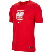 Koszulki sportowe męskie - Nike, Koszulka męska, Poland Tee Evergreen Crest CU9191 611, czerwony, rozmiar S - miniaturka - grafika 1