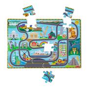 Puzzle - Puzzle podłogowe dookoła świata z nakręcanymi samochodzikami - miniaturka - grafika 1
