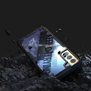 Ringke Fusion X Design etui pancerny pokrowiec z ramką Samsung Galaxy S21+ 5G (S21 Plus 5G) czarny (Cross) (XDSG0053) - Etui i futerały do telefonów - miniaturka - grafika 2