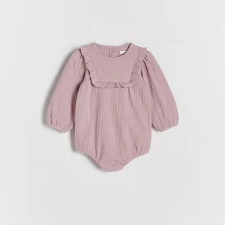 Body dla niemowląt - Reserved - Bawełniane body z falbanką - Różowy - grafika 1