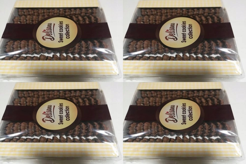 Ciastka kakaowe Delisana Kubanka, z kremem o smaku kokosowym, 1kg x4
