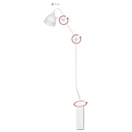 Lampy ścienne - Nowoczesna lampa ścienna Aida - biały klosz na wysięgniku - miniaturka - grafika 1