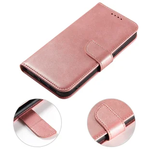 Magnet Case elegancki futerał etui pokrowiec z klapką i funkcją podstawki iPhone 13 Pro różowy - Etui i futerały do telefonów - miniaturka - grafika 7