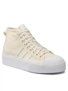 Półbuty damskie - adidas Buty Nizza Platform Mid W GX8356 Beżowy - grafika 1