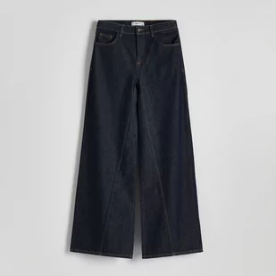 Reserved - Jeansy z szerokimI nogawkami - Granatowy - Spodnie damskie - miniaturka - grafika 1