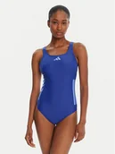 Stroje kąpielowe - adidas Strój kąpielowy 3-Stripes JY4719 Niebieski Slim Fit - miniaturka - grafika 1