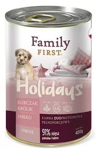 FamilyFirst Kurczak+królik+jabłko junior pies 400g - Mokra karma dla psów - miniaturka - grafika 1