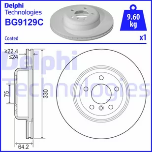 Tarcza hamulcowa DELPHI BG9129C - Tarcze hamulcowe - miniaturka - grafika 1