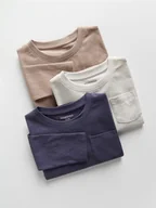 Bluzki dla niemowląt - Reserved - Koszulka longsleeve z kieszenia 3 pack - granatowy - miniaturka - grafika 1