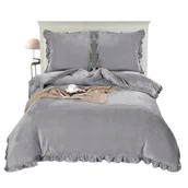 Pościel - Pościel Welurowa Z Falbaną 160x200 Polar SHF-2578 - miniaturka - grafika 1