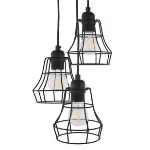 Beliani Lampa wisząca czarna 3 klosze PECWAN - Lampy sufitowe - miniaturka - grafika 1