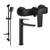 Baterie umywalkowe - Mexen Lynx DF62 zestaw prysznicowy, czarny - miniaturka - grafika 1