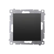 Wyłączniki światła i elektryczne - Łącznik krzyżowy Kontakt-Simon 54 DW7.01/X/49 bez piktogramu moduł 10AX, 250V~, szybkozłącza czarny - miniaturka - grafika 1