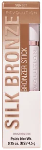 Makeup Revolution Silk Bronzer do Twarzy w Sztyfcie Medium Sunset - Bronzery i konturowanie twarzy - miniaturka - grafika 1