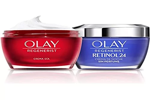 Olay Regenerist Krem do twarzy na dzień i Olay Retinol 24 Krem nawilżający na noc z retinolem, opakowanie x 2 sztuki 24H Nawilżenie 100 ml