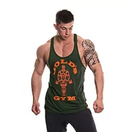 Koszulki sportowe męskie - Gold's Gym Męska kamizelka Muscle Joe Premium Stringer, Army Marl/Orange, XL - miniaturka - grafika 1