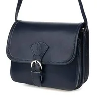 Torebki damskie - Granatowa Beltimore Damska Skórzana Mała Torebka Listonoszka K66 - miniaturka - grafika 1