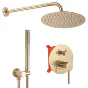 Zestawy prysznicowe - Rea Zestaw natryskowy podtynkowy Lungo Gold Szczotkowany + BOX P4160 - miniaturka - grafika 1