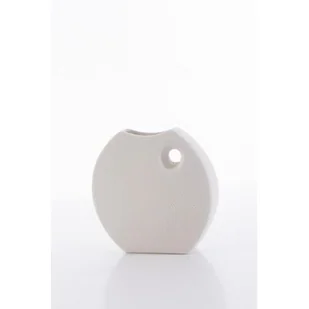 Wazon dekoracyjny RISO/228 23 x 6 x 22 cm kremowy - Wazony i flakony - miniaturka - grafika 1