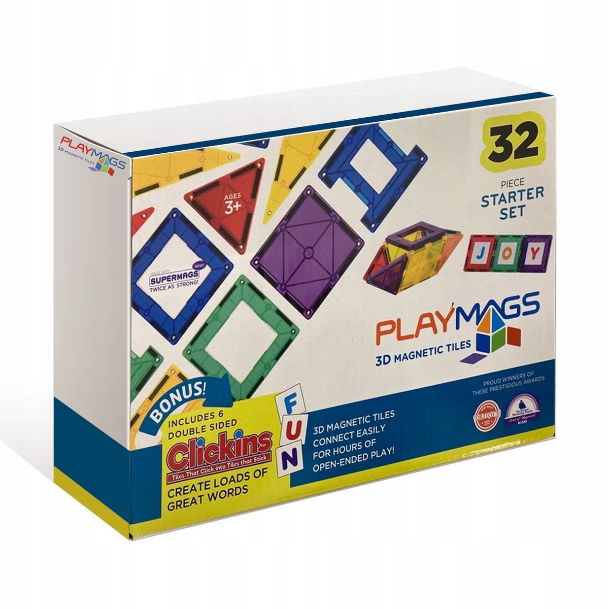 PLAYMAGS KLOCKI MAGNETYCZNE 3D ZESTAW KONSTRUKCYJNY 32 EL