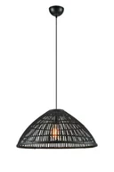 Lampy sufitowe - Lampa wisząca z plecionym, czarnym abażurem 108674 z serii CAPELLO - miniaturka - grafika 1