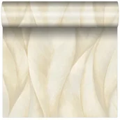 Tapety - Tapeta winylowa na flizelinie LIŚCIE beżowa - miniaturka - grafika 1