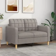 Sofy i kanapy - vidaXL Sofa 2-osobowa, kolor taupe, 120 cm, tapicerowana tkaniną - miniaturka - grafika 1