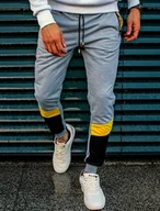 Spodnie sportowe męskie - Spodnie męskie joggery szare Recea - miniaturka - grafika 1