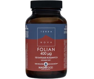 FOLIAN 400 mg 100 kapsułek TERRANOVA - Witaminy i minerały FOLIAN 400 mg 100 kapsułek TERRANOVA - Witaminy i minerały - miniaturka - grafika 1