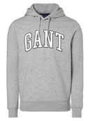 Bluzy męskie - Gant - Męska bluza z kapturem, szary - miniaturka - grafika 1