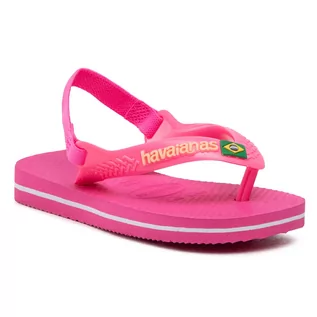 Buty dla dziewczynek - Sandały HAVAIANAS - Brasil Logo 41405775784 Pink Flux - grafika 1