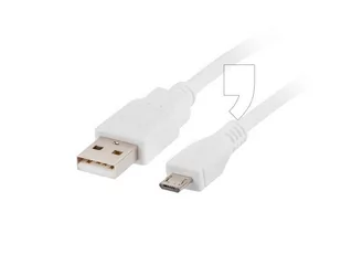 LANBERG LANBERG Kabel USB 2.0 micro AM-MBM5P 0.3M biały (CA-USBM-10CC-0003-W) - Kable USB - miniaturka - grafika 3