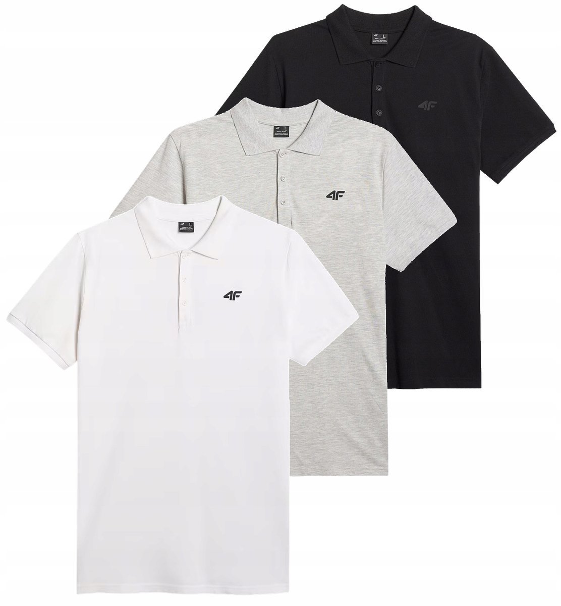 Komplet koszulek polo 4F polówka męska 3-pak PTSM366 10S+27M+20S XL