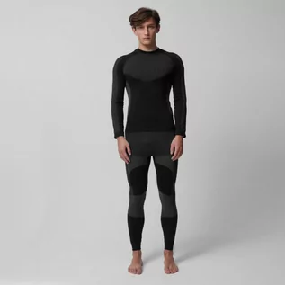 Spodnie sportowe męskie - Męskie legginsy termoaktywne Outhorn OTHAW23USEAM102 - czarne - grafika 1