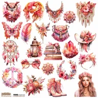 Scrapbooking - NAKLEJKI PAPIEROWE 24x24 ScrapLove - Boho Hippie - miniaturka - grafika 1