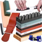 Noże kuchenne - Kamień Do Ostrzenia Noży Osełka Ostrzałka Zestaw - miniaturka - grafika 1