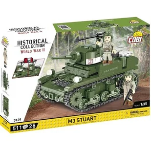 Klocki plastikowe COBI Historical Collection World War II M3 Stuart COBI-3129 - Klocki - miniaturka - grafika 1