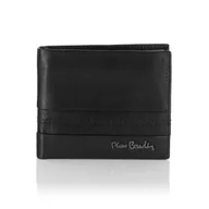 Portfele - Mały skórzany portfel męski z przeszyciami Pierre Cardin TILAK97 8824 - czarny - miniaturka - grafika 1