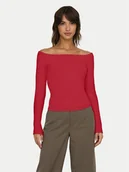 Bluzki damskie - ONLY Bluzka Glamour 15339763 Czerwony Slim Fit - miniaturka - grafika 1