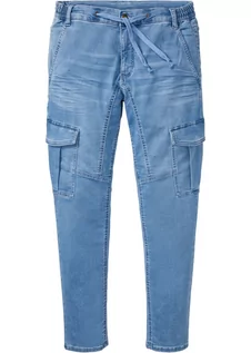 Spodnie damskie - Dżinsy bojówki dresowe Regular Fit Tapered - bonprix - grafika 1