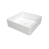 Umywalki - Deante Square Umywalka nablatowa 40,5x40,5 cm z otworem na baterię biała CGS_6U4S - miniaturka - grafika 1