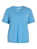 Koszulki i topy damskie - Vila Koszulka w kolorze błękitnym - miniaturka - grafika 1