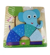 Puzzle - Edukacyjna układanka drewniana słonik puzzle - miniaturka - grafika 1