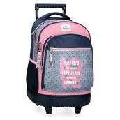 Plecaki - Pepe Jeans Noni Denim Plecak Compact 2 Koła Wielobarwny 32x43x21 cms Poliester 28,9L by Joumma Bags, Wielobarwny, Kompaktowy plecak 2 koła - miniaturka - grafika 1