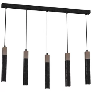 Milagro Lampa wisząca SOLO SAWN BLACK PATINATED WOOD 5x mini GU10 MLP7471 - Lampy sufitowe - miniaturka - grafika 2
