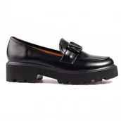 Mokasyny damskie - Półbuty damskie Vinceza z eko skóry czarne - miniaturka - grafika 1